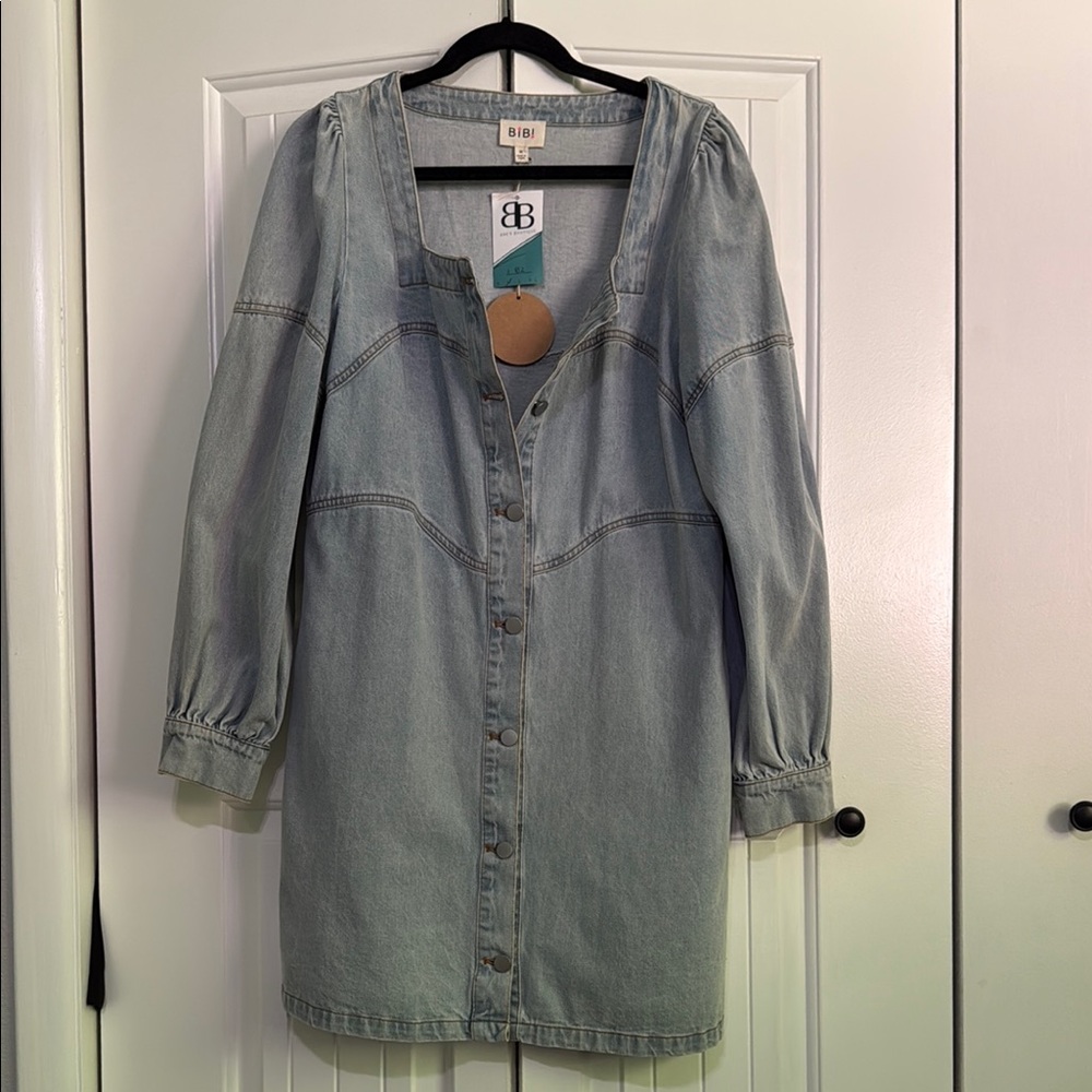 BiBi Light Blue Denim Mini Dress size medium